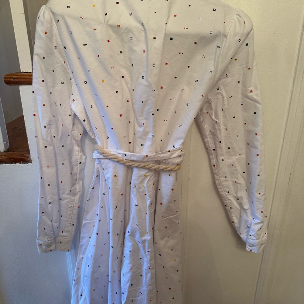 Kiel James Patrick White Seafarer Mini Dress with Multicolor Accent Flags - Picture 3 of 6